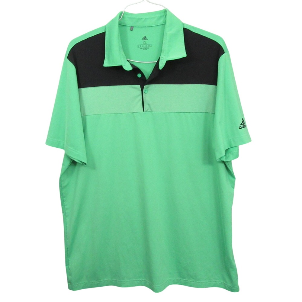 Adids Mens Prime Green Polo Shirt XL Green Golf Performance Colorblock